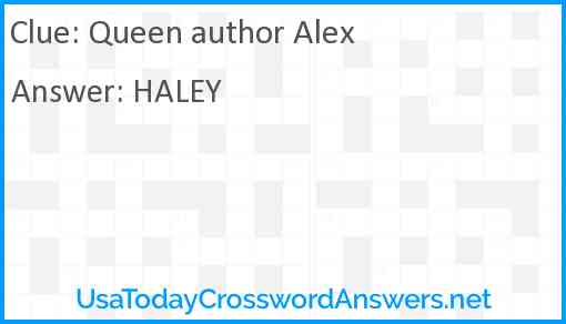 Queen author Alex Answer