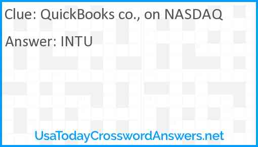 QuickBooks co., on NASDAQ Answer