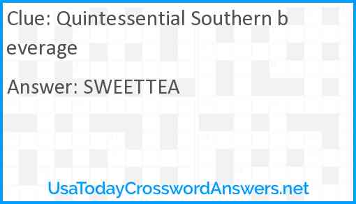 Quintessential Southern beverage Answer