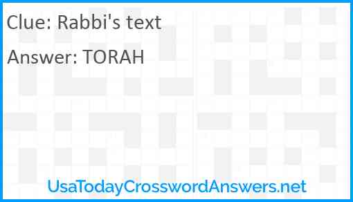 Rabbi's text Answer