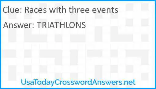 Races with three events Answer