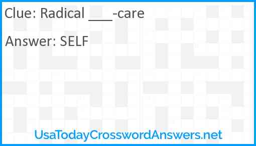 Radical ___-care Answer