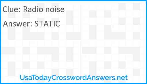 Radio noise Answer
