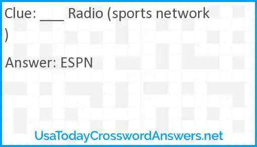 ___ Radio (sports network) Answer