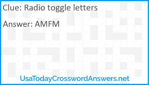 Radio toggle letters Answer