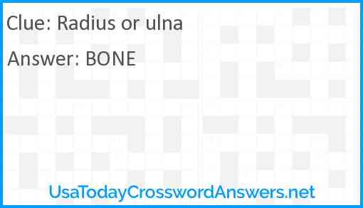 Radius or ulna Answer