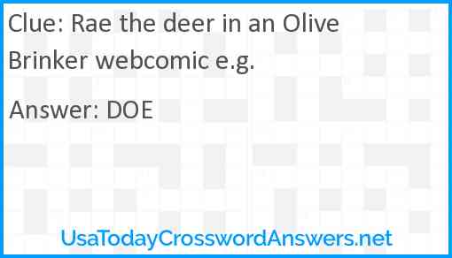 Rae the deer in an Olive Brinker webcomic e.g. Answer