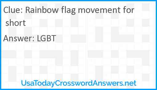 Rainbow flag movement for short Answer