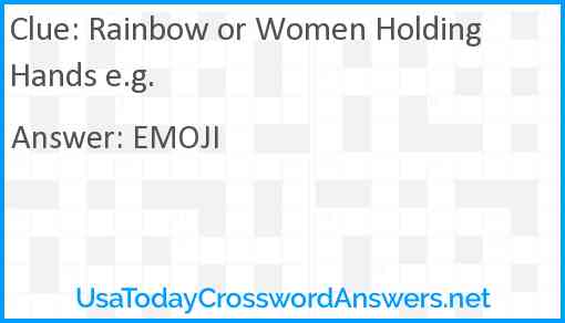 Rainbow or Women Holding Hands e.g. Answer