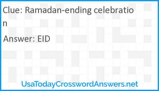Ramadan-ending celebration Answer