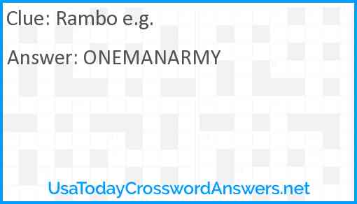 Rambo e.g. Answer