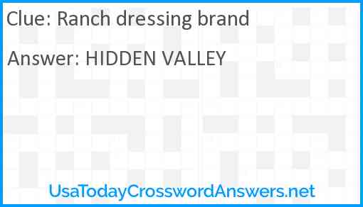 Ranch dressing brand Answer