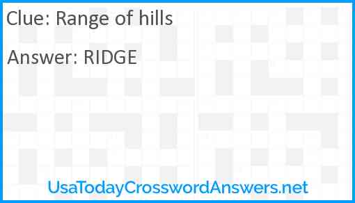 Range of hills Answer