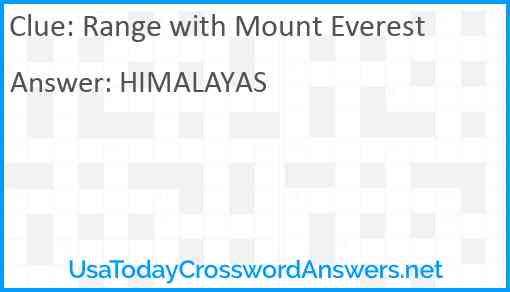 Range with Mount Everest Answer