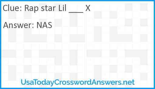 Rap star Lil ___ X Answer