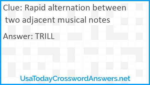 Rapid alternation between two adjacent musical notes Answer