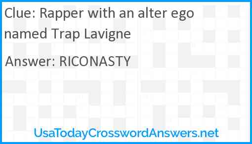 Rapper with an alter ego named Trap Lavigne Answer