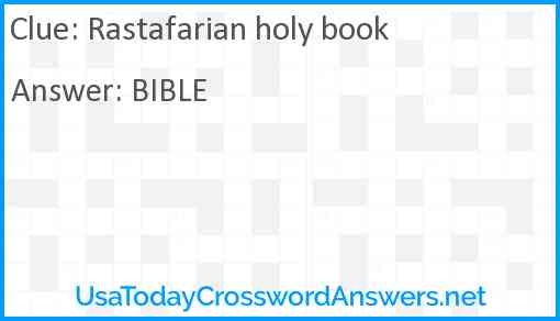 Rastafarian holy book Answer