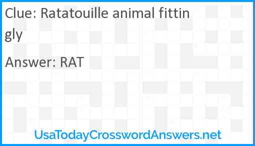 Ratatouille animal fittingly Answer