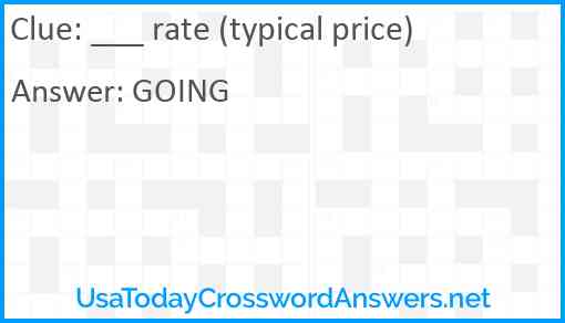 ___ rate (typical price) Answer
