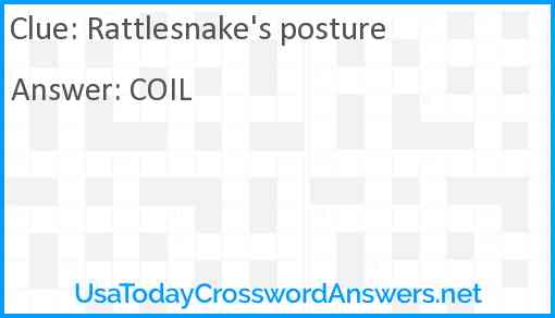 Rattlesnake's posture Answer