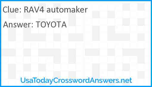 RAV4 automaker Answer