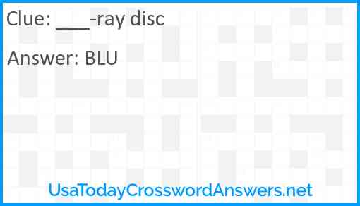 ___-ray disc Answer
