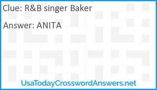 R&B singer Baker Answer