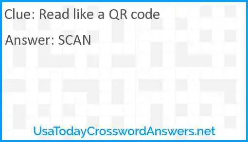 Read like a QR code Answer