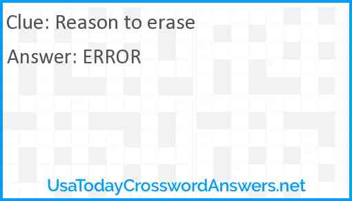 Reason to erase Answer