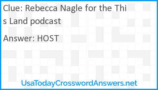 Rebecca Nagle for the This Land podcast Answer