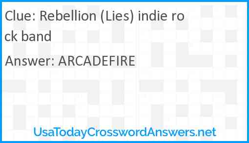 Rebellion (Lies) indie rock band Answer