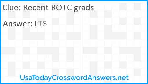 Recent ROTC grads Answer
