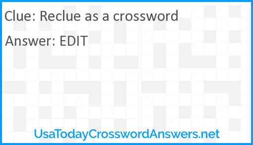 Reclue as a crossword Answer