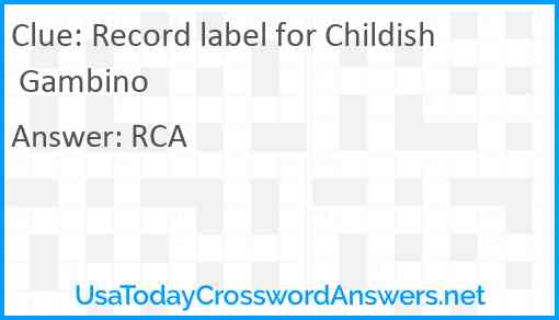 Record label for Childish Gambino Answer