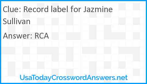 Record label for Jazmine Sullivan Answer