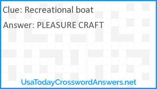 Recreational boat Answer