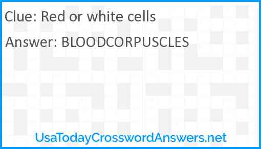 Red or white cells Answer