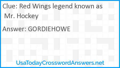 Red Wings legend known as Mr. Hockey Answer