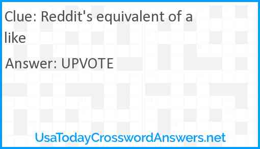 Reddit's equivalent of a like Answer