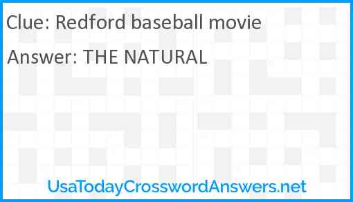 Redford baseball movie Answer