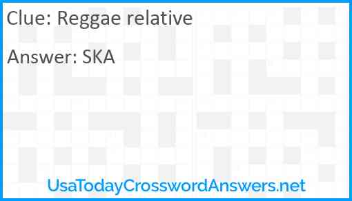 Reggae relative Answer