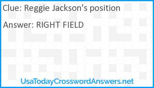 Reggie Jackson's position Answer