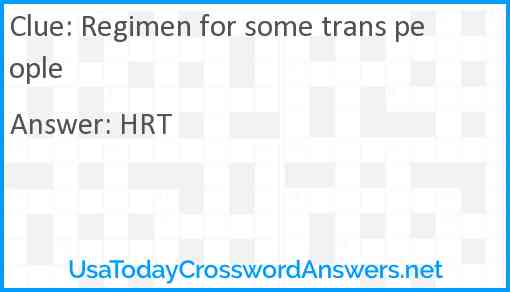 Regimen for some trans people Answer