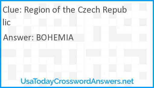 Region of the Czech Republic Answer