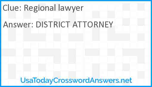 Regional lawyer Answer