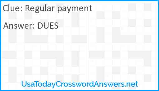 Regular payment Answer