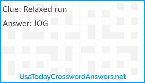 Relaxed run Answer
