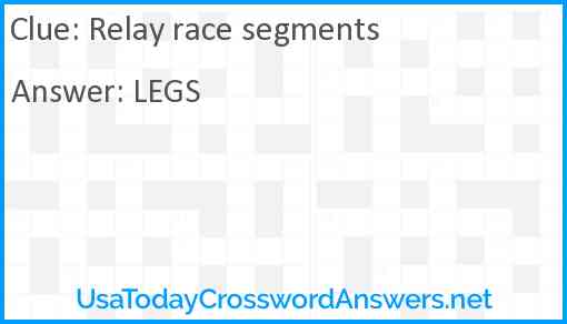 Relay race segments Answer