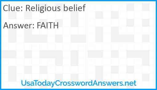 Religious belief Answer